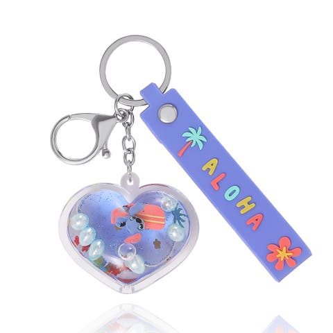 Stitch Liquid Surfing Keychain