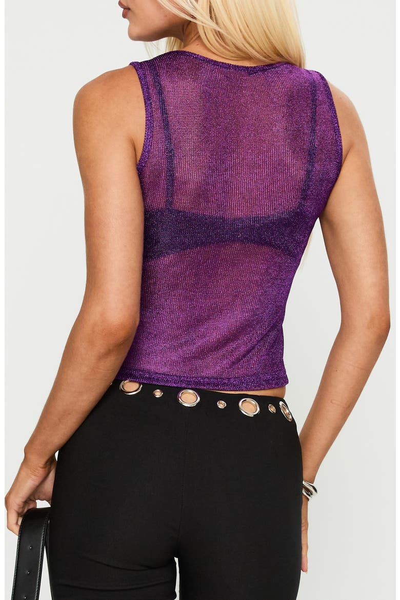 Perfect Mirage Metallic Sheer Mesh Tank, Alternate, color, PLUM