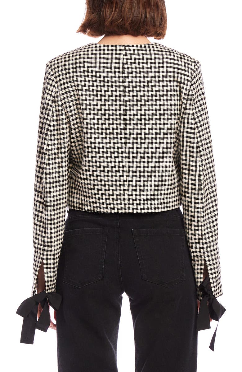 FIFTEEN TWENTY Poppy Tie Neck Check Crop Jacket, Alternate, color, Check
