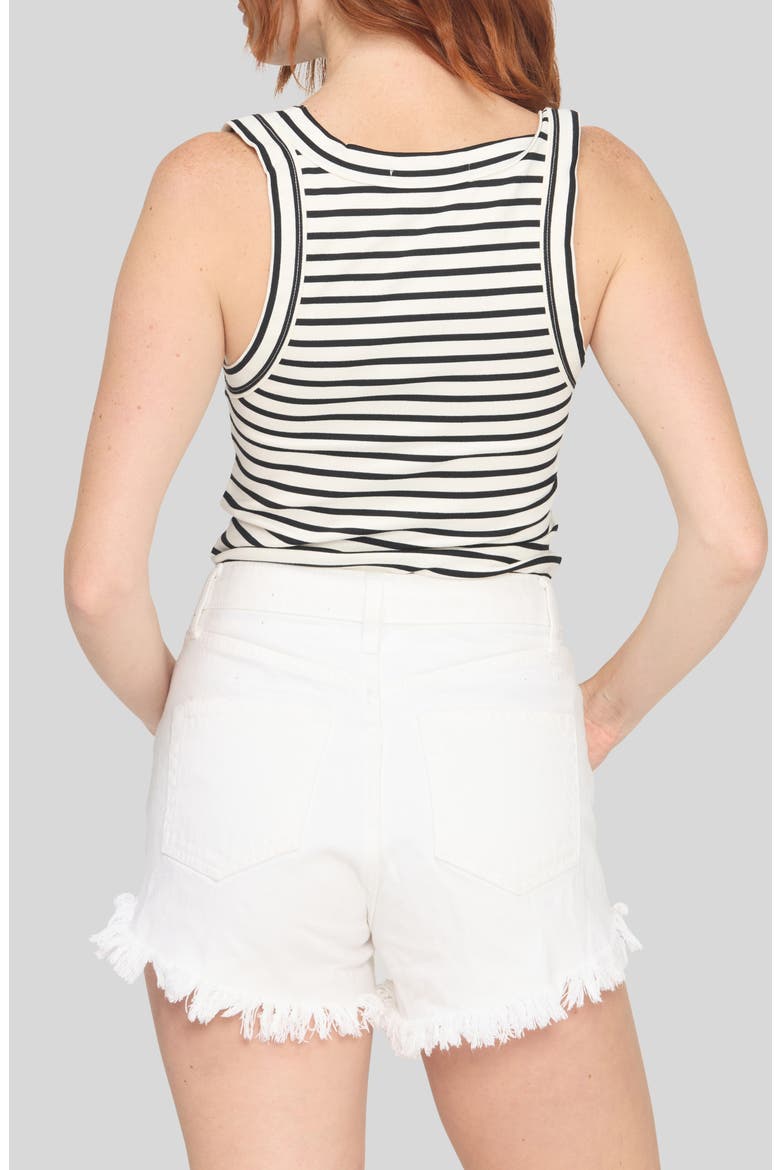 Anouk Scoop Neck Striped Tank, Alternate, color, IVORY/ BLACK