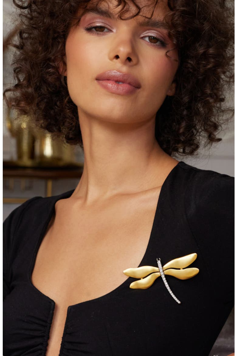 Dragonfly Pin, Alternate, color, GOLD