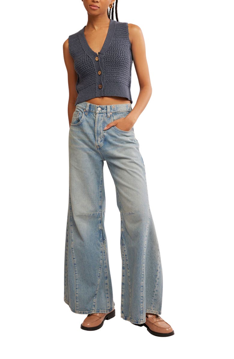 Free People Ava Sweater Vest, Alternate, color, Vintage Indigo