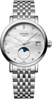 Longines Elegant Moonphase Bracelet Watch, 30mm