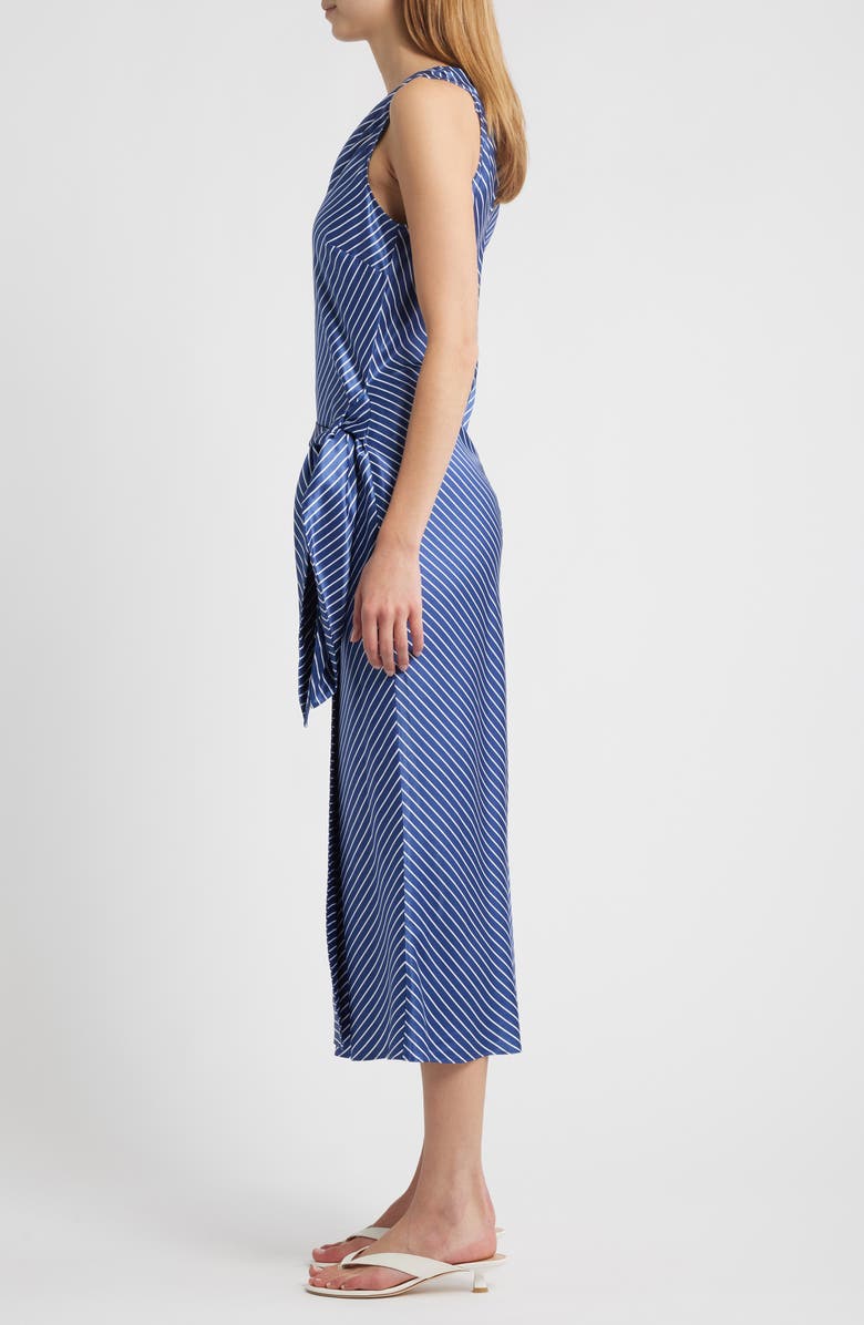 Rails Cairo Tie Waist Sleeveless Satin Midi Dress, Alternate, color, Twilight Stripe
