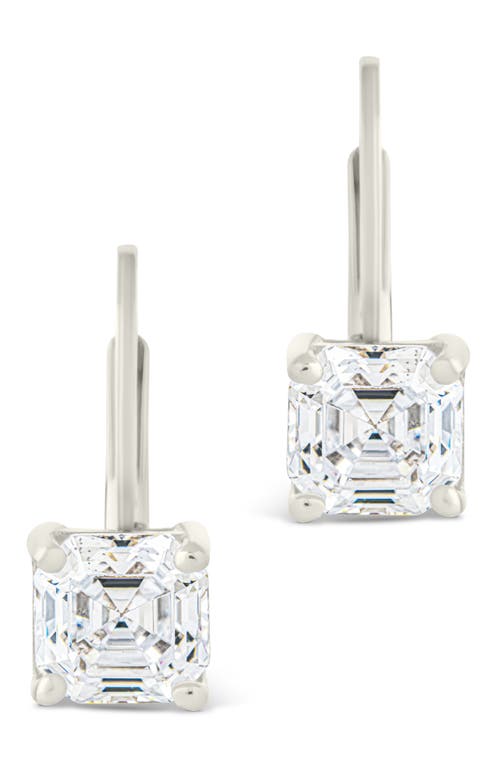 Sterling Forever Princess Cut Cubic Zirconia Lever-back Earrings In Silver