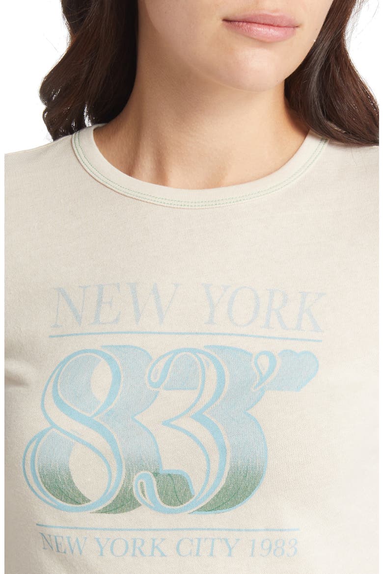 New York '83 Graphic Baby Tee, Alternate, color, STONE