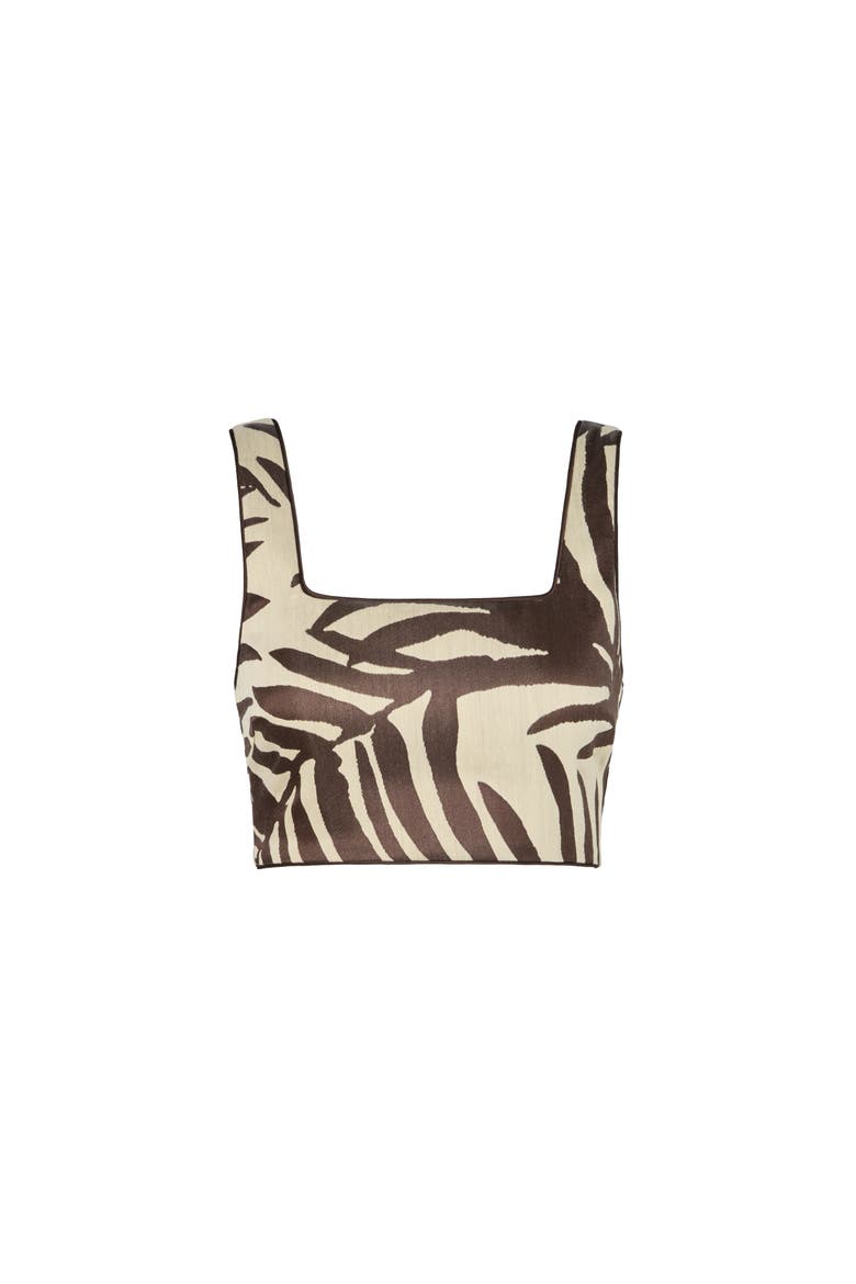 Mereya Jacquard Cropped Top, Alternate, color, Burnt Leaf