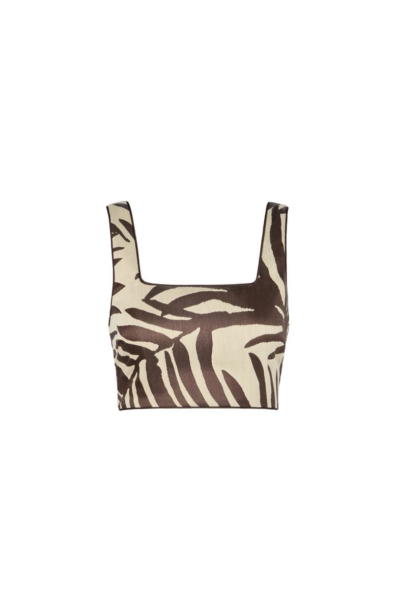 Malina Mereya Jacquard Cropped Top, Alternate, color, Burnt Leaf