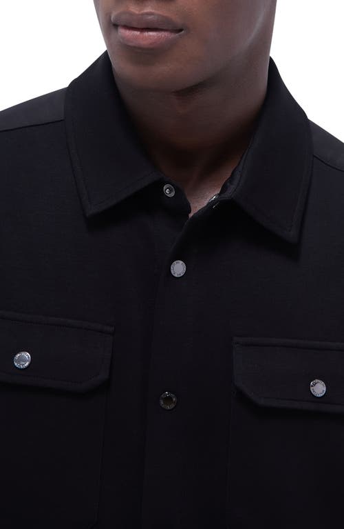 Bugatchi Soft Touch Knit Shirt Jacket In Black