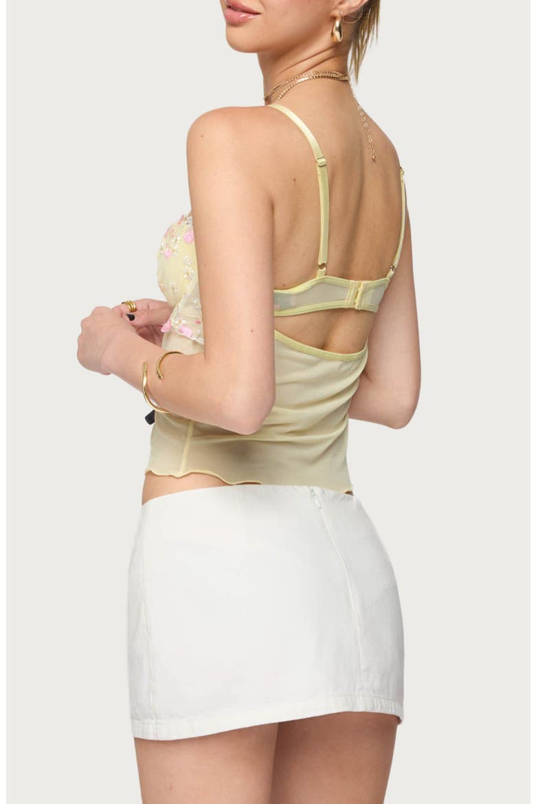 Embroidered Cutout Bustier Camisole, Alternate, color, YELLOW