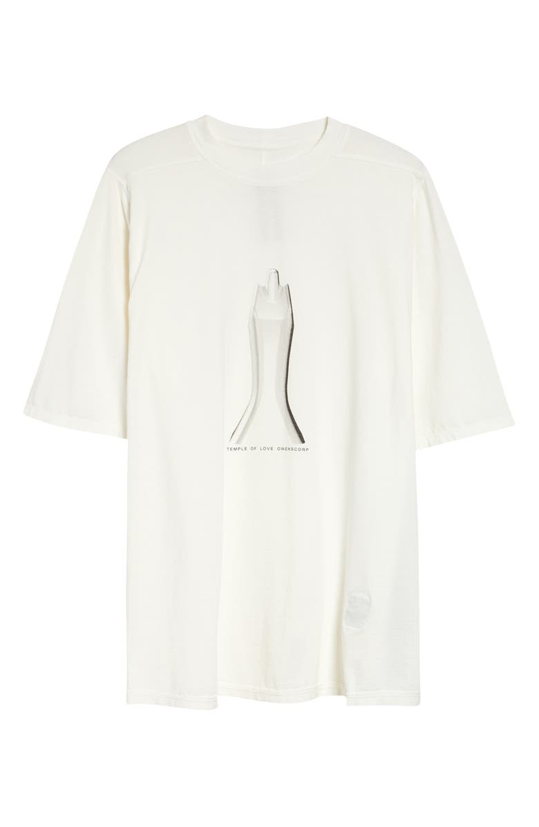 Rick Owens DRKSHDW Jumbo Temple Graphic T-Shirt, Alternate, color, Milk/ Black