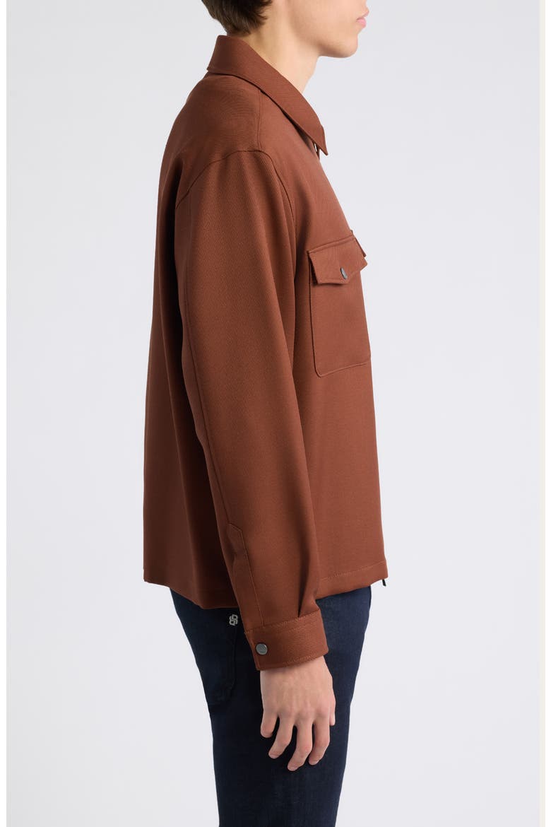 Virgin Wool Zip Shirt Jacket, Alternate, color, MEDIUM BROWN