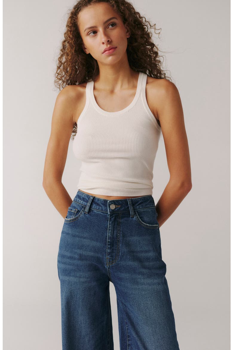 NCE High Waist Wide Leg Jeans, Alternate, color, DOUBLE CUFF