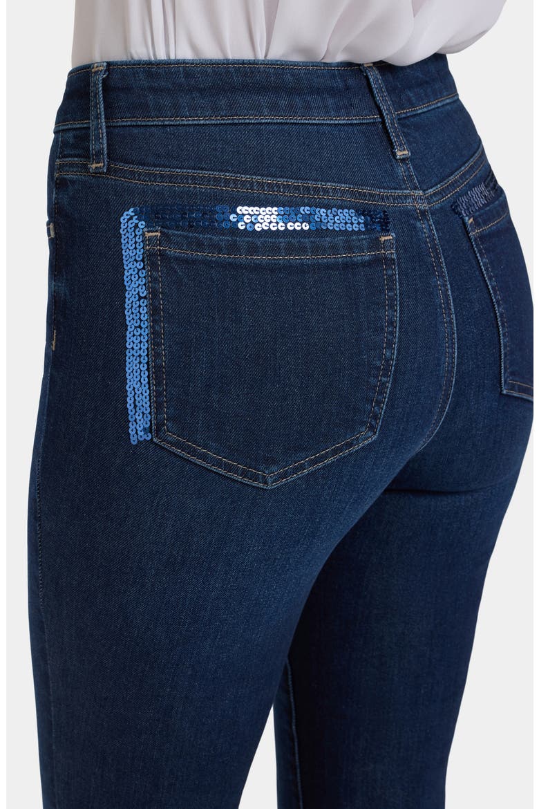 Sheri Slim Leg Sequin Trim Jeans, Alternate, color, INDIGO SEINE