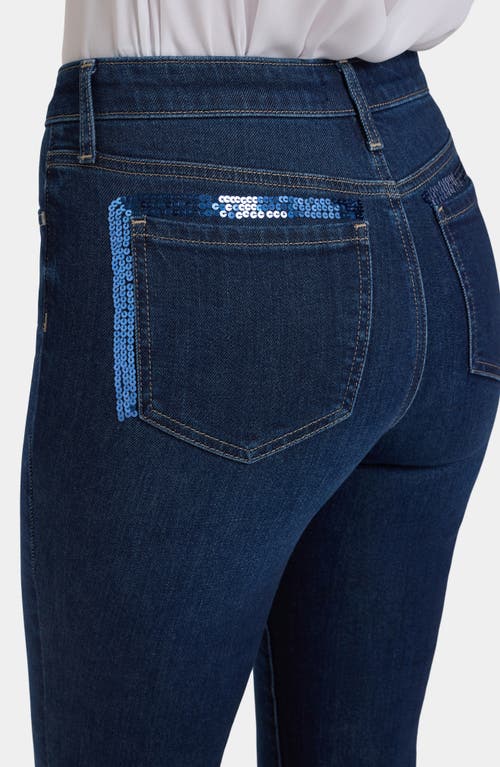 Nydj Sheri Slim Leg Sequin Trim Jeans In Blue