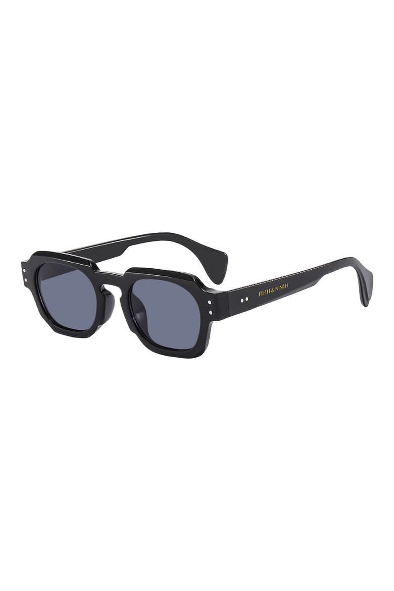 Echo 50mm Polarized Rectangular Sunglasses, Alternate, color, BLACK