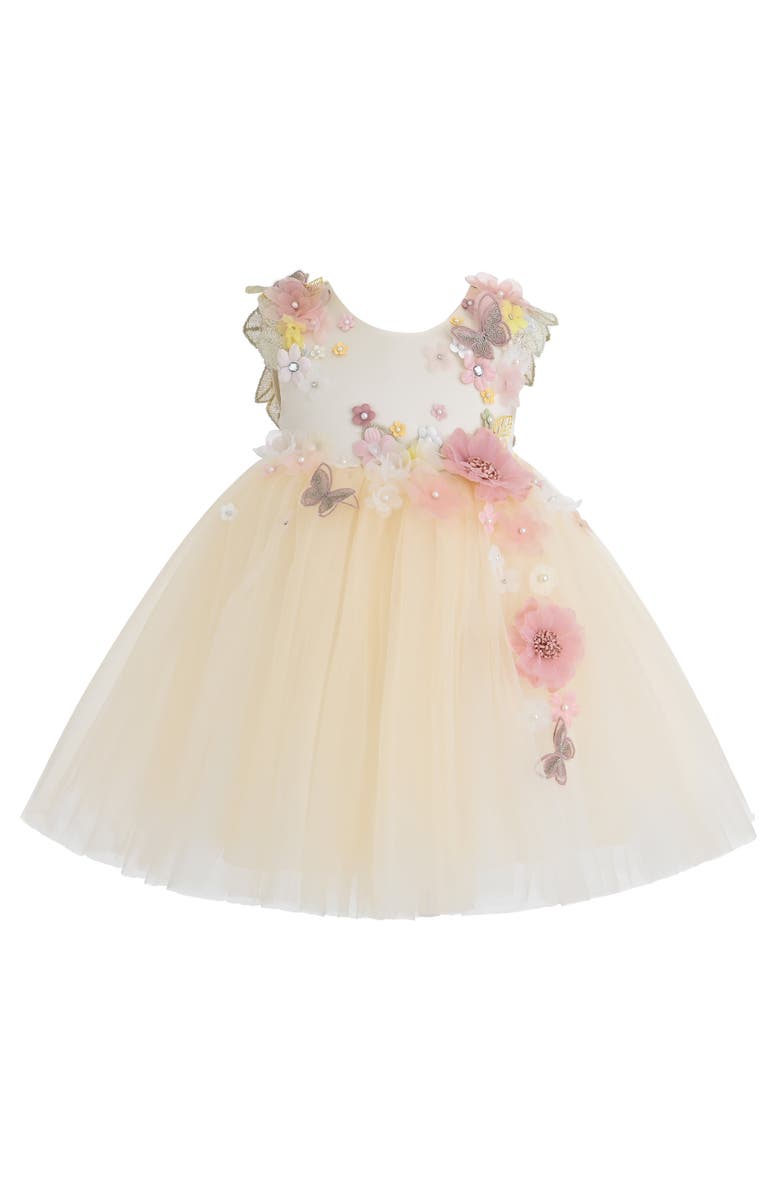 Tulleen Rosslyn Tulle Bow Dress, Alternate, color, Cream