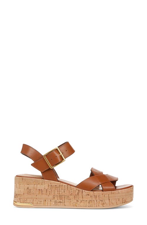 Sarto By Franco Sarto Tilly Ankle Strap Platform Wedge Sandal In Brown