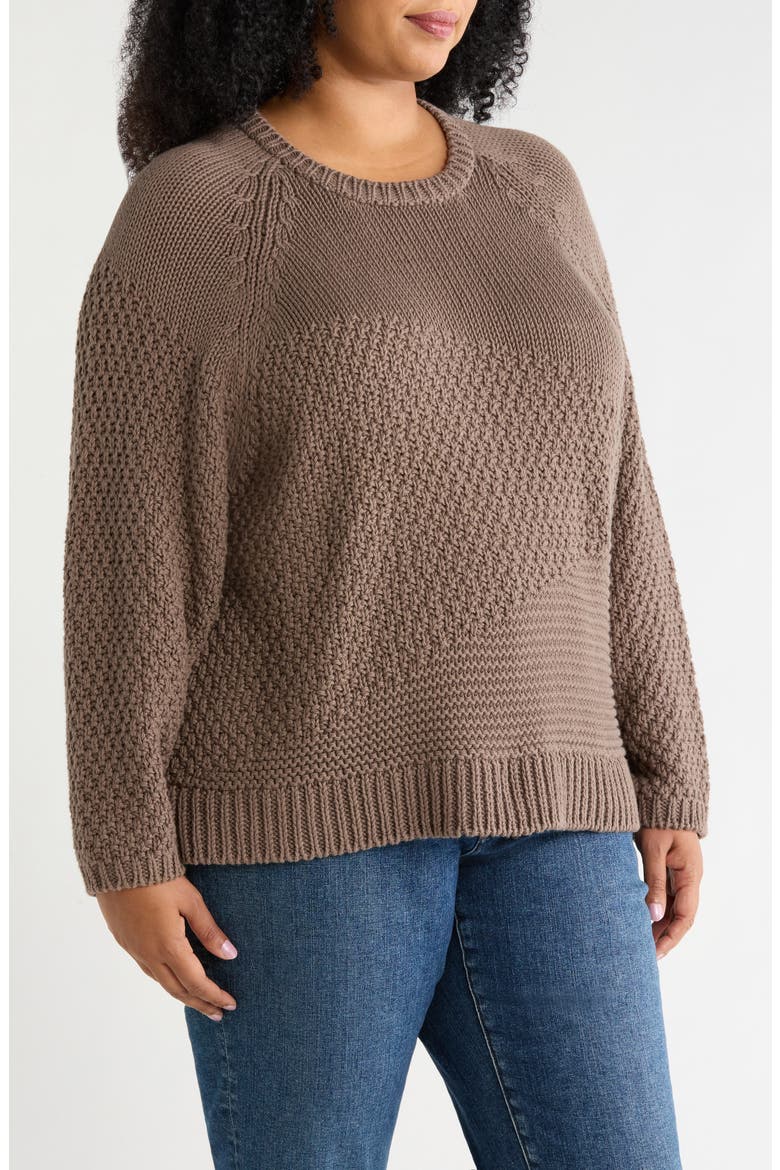 Organic Cotton Crewneck Sweater, Alternate, color, COBBLESTONE
