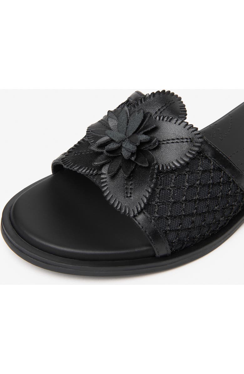 NeroGiardini Floral Slide Sandal, Alternate, color, Black