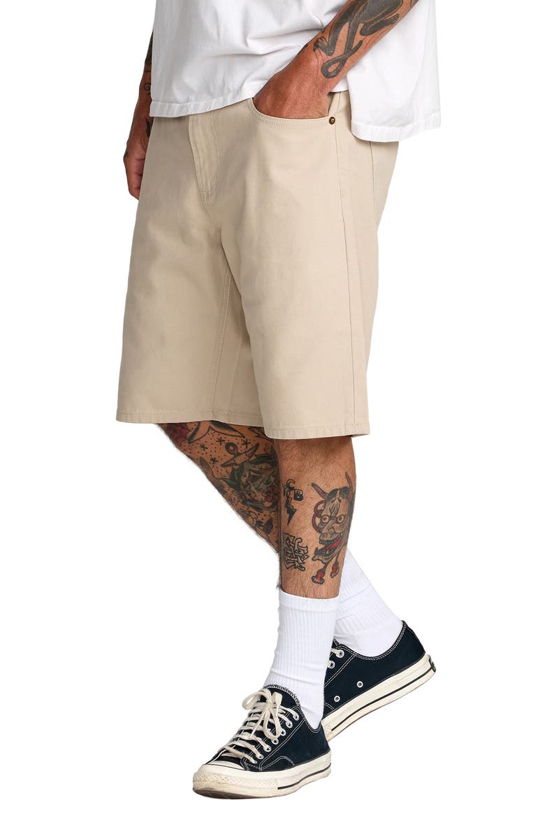 Dayshift Relaxed Fit Five-Pocket Shorts, Alternate, color, LIGHT KHAKI