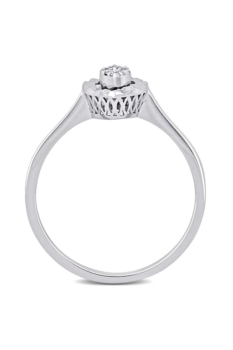 Diamond Marquise-Shape Cluster Ring 14k, Alternate, color, 14k White Gold