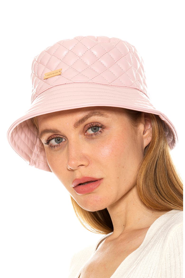 Pleather Bucket Hat, Alternate, color, BABY PINK