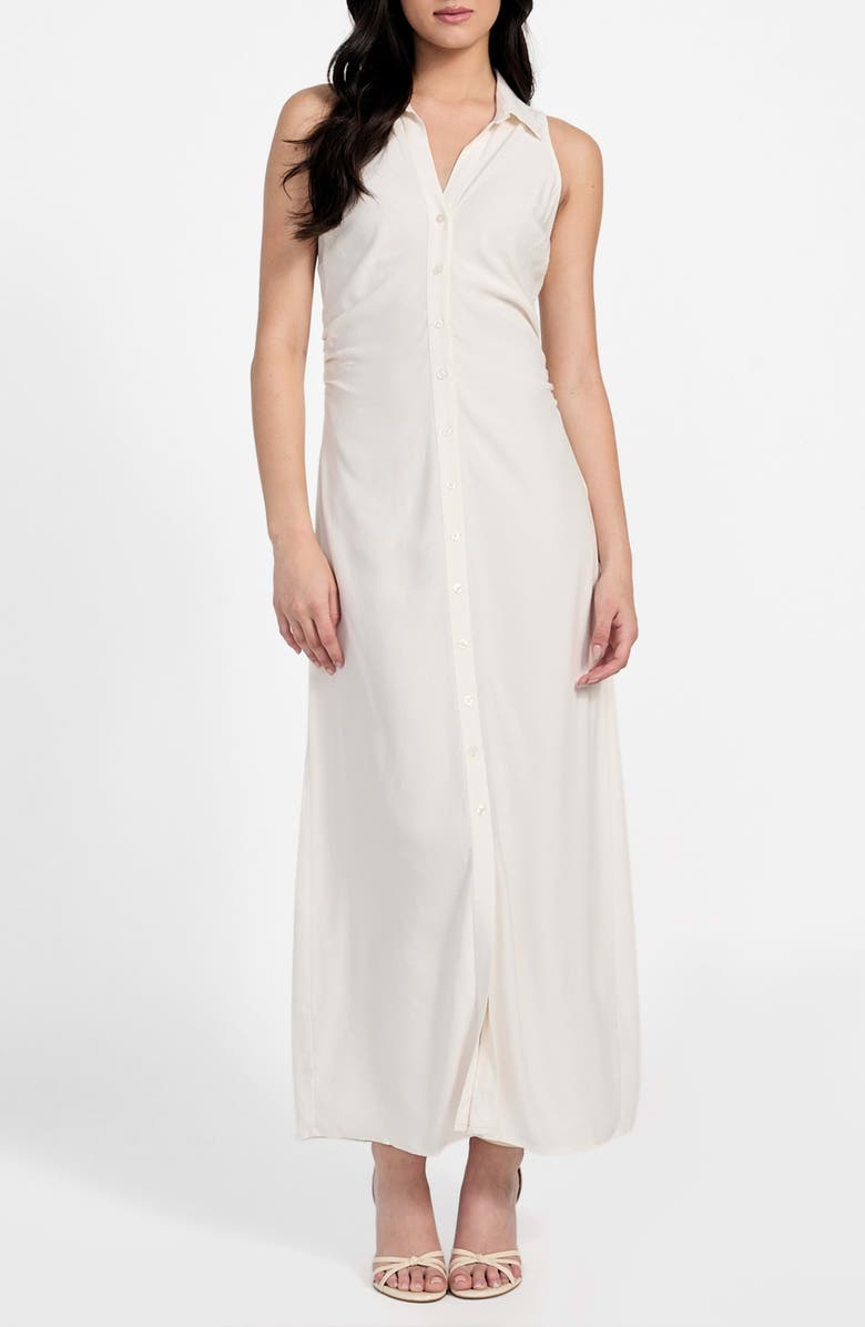 GUESS Liliane Sleeveless Maxi Shirtdress, Main, color, 