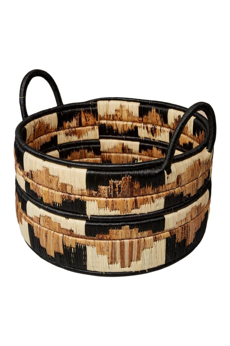 Kire Floor Basket in Black, Main, color, Black, Cream, Brown