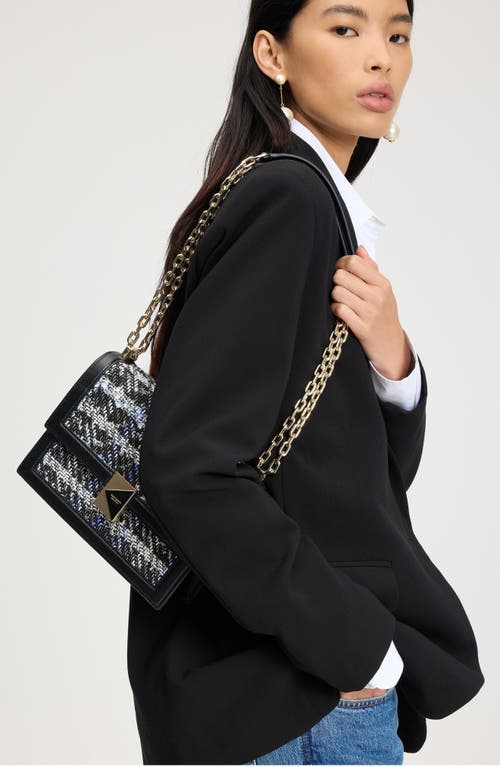 Kate Spade New York Tribeca Plaid Tweed Convertible Chain Shoulder Bag In Black Multi.