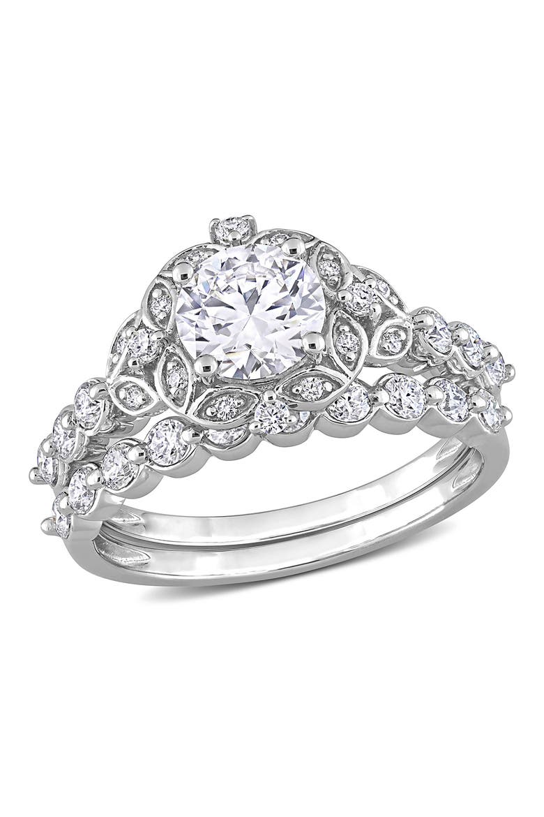 Sterling Silver Dew Lab Created Moissanite Ring, Main, color, SILVER