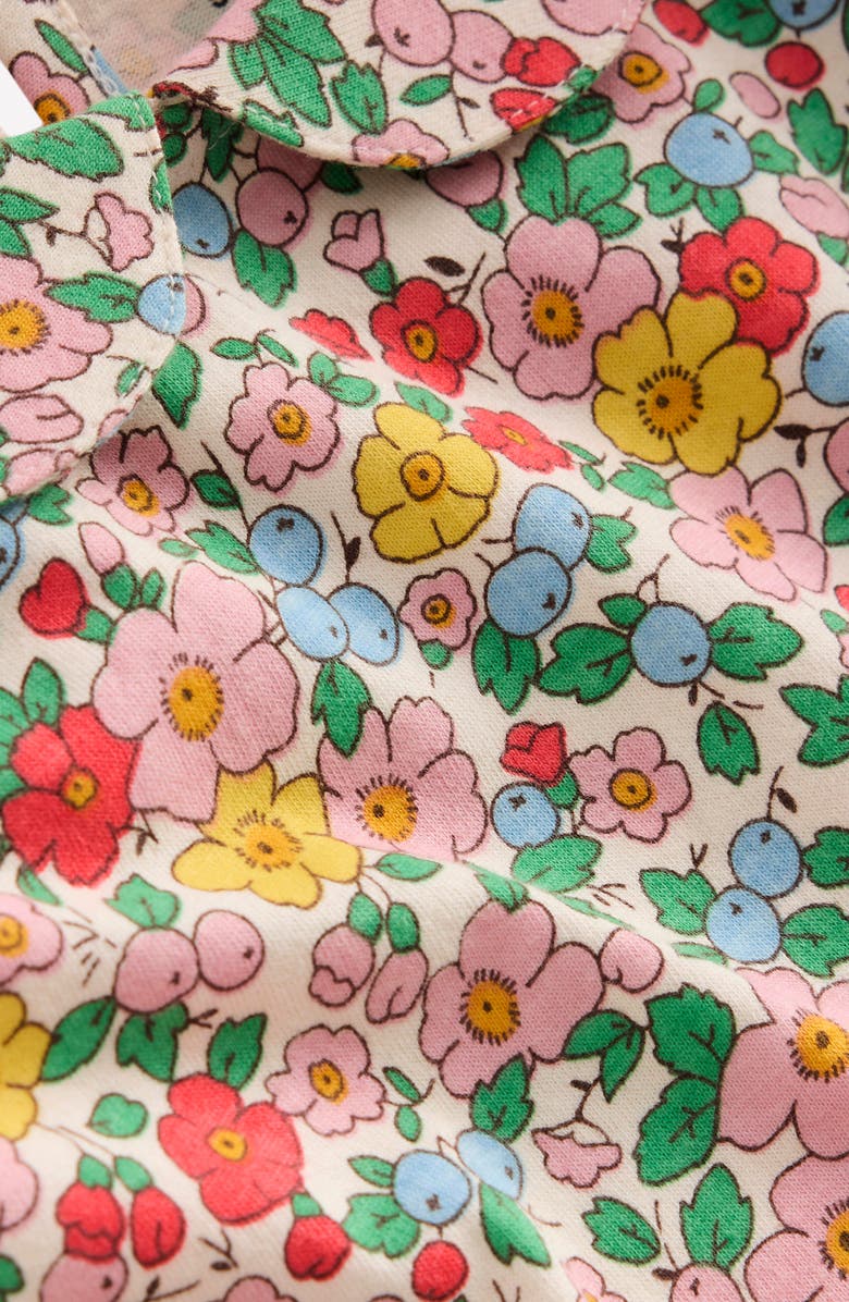 Mini Boden Kids' Floral Peter Pan Collar Cotton Jersey Top, Alternate, color, 