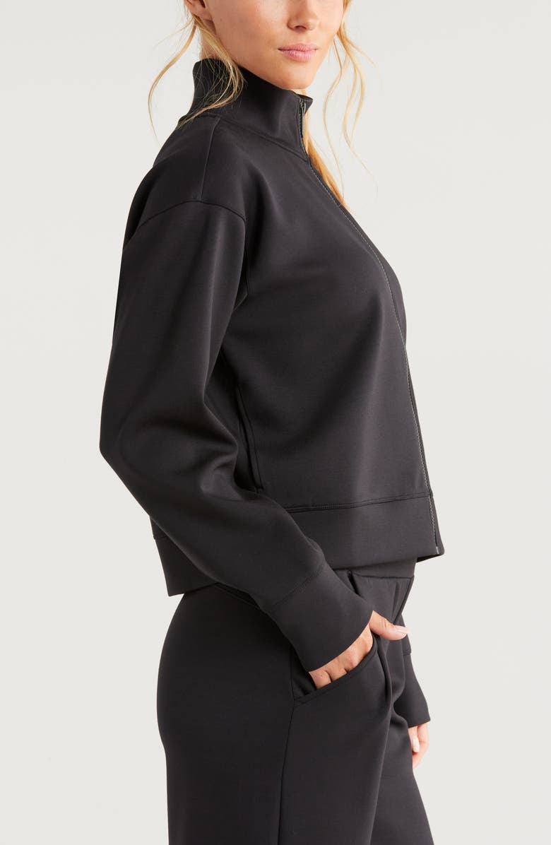 Zella Luxe Scuba Knit Stand Collar Jacket, Alternate, color,