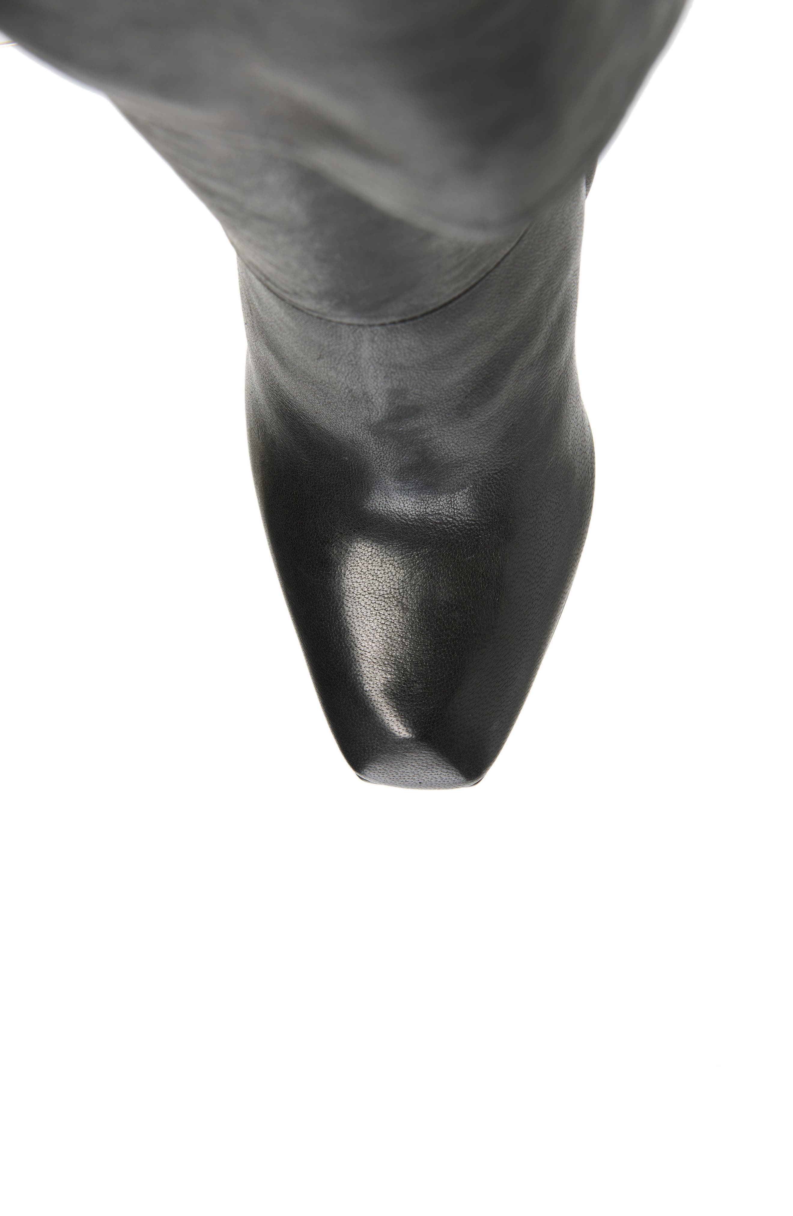 McQueen Lace-up Cuff Horn Heel Knee High Boot, Alternate, color, 