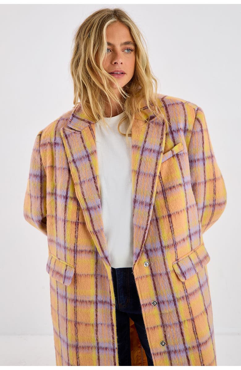 NASTY GAL Single Breasted Tailored Coat, Alternate, color, Multi