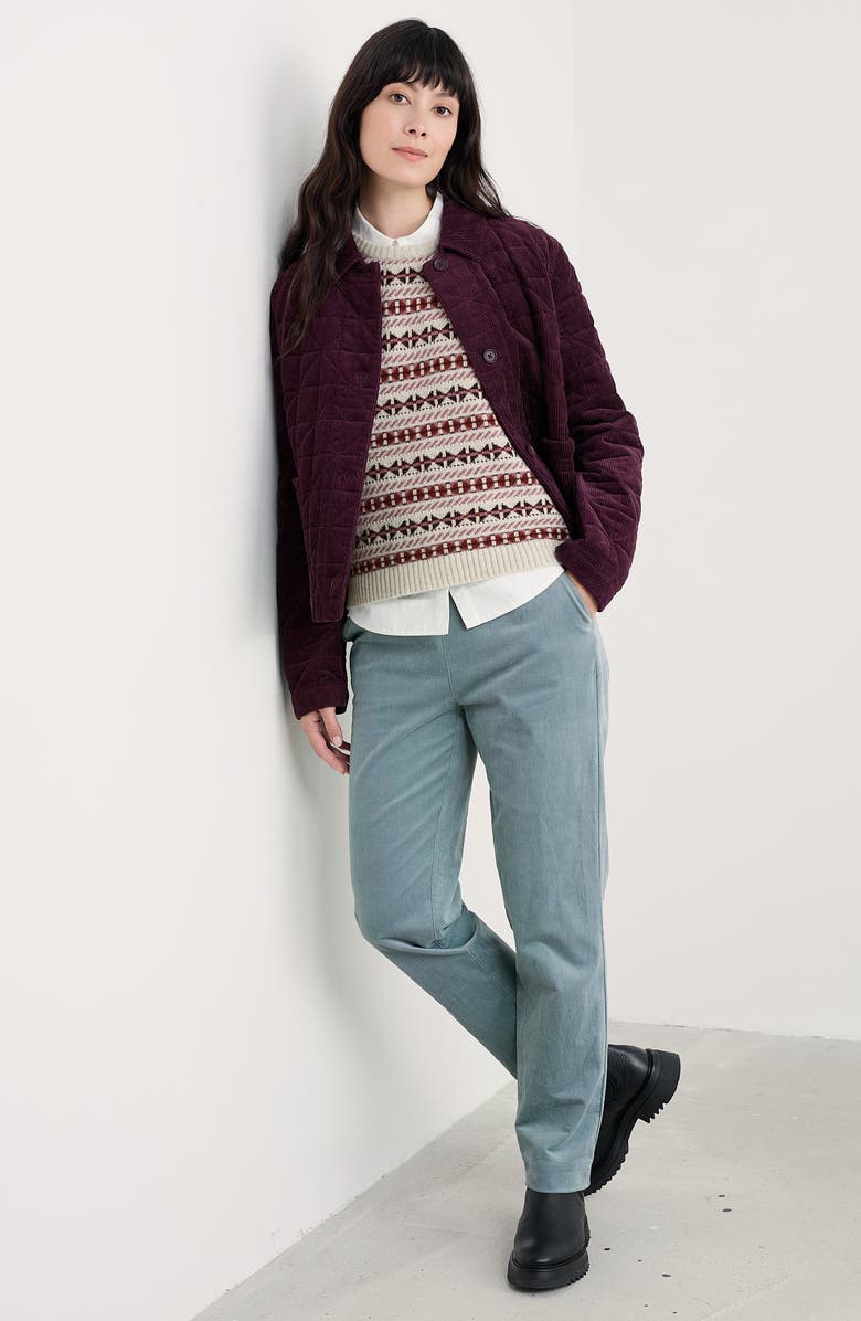 Seasalt Cornwall Lemon Porch Merino Wool Blend Sweater Vest, Alternate, color, Knit Aran Dark Hellebore