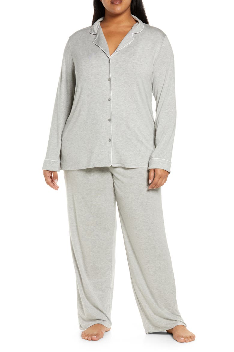 Moonlight Eco Knit Pajamas, Main, color, GREY HEATHER