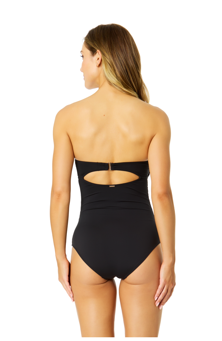 Anne Cole Women's Gabor Mesh Strapless Colorblock Mesh One Piece Swimsuit, Alternate, color, Gabor Mesh
