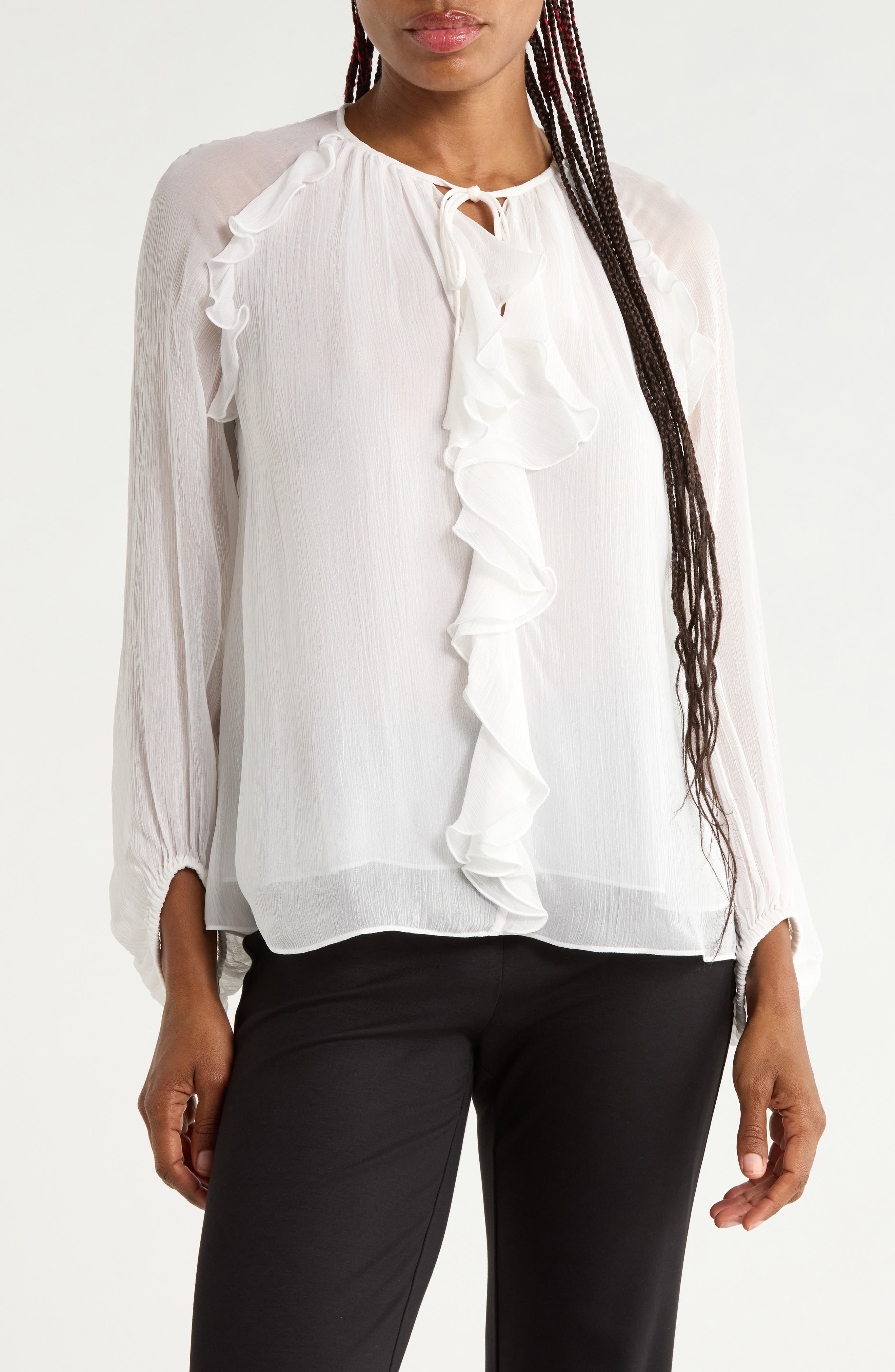Nicky Ruffled Long Sleeve Top