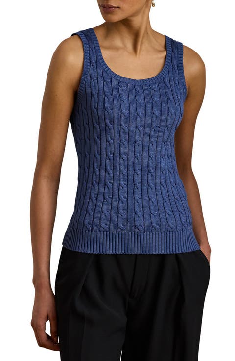 Cable Stitch Cotton Blend Tank