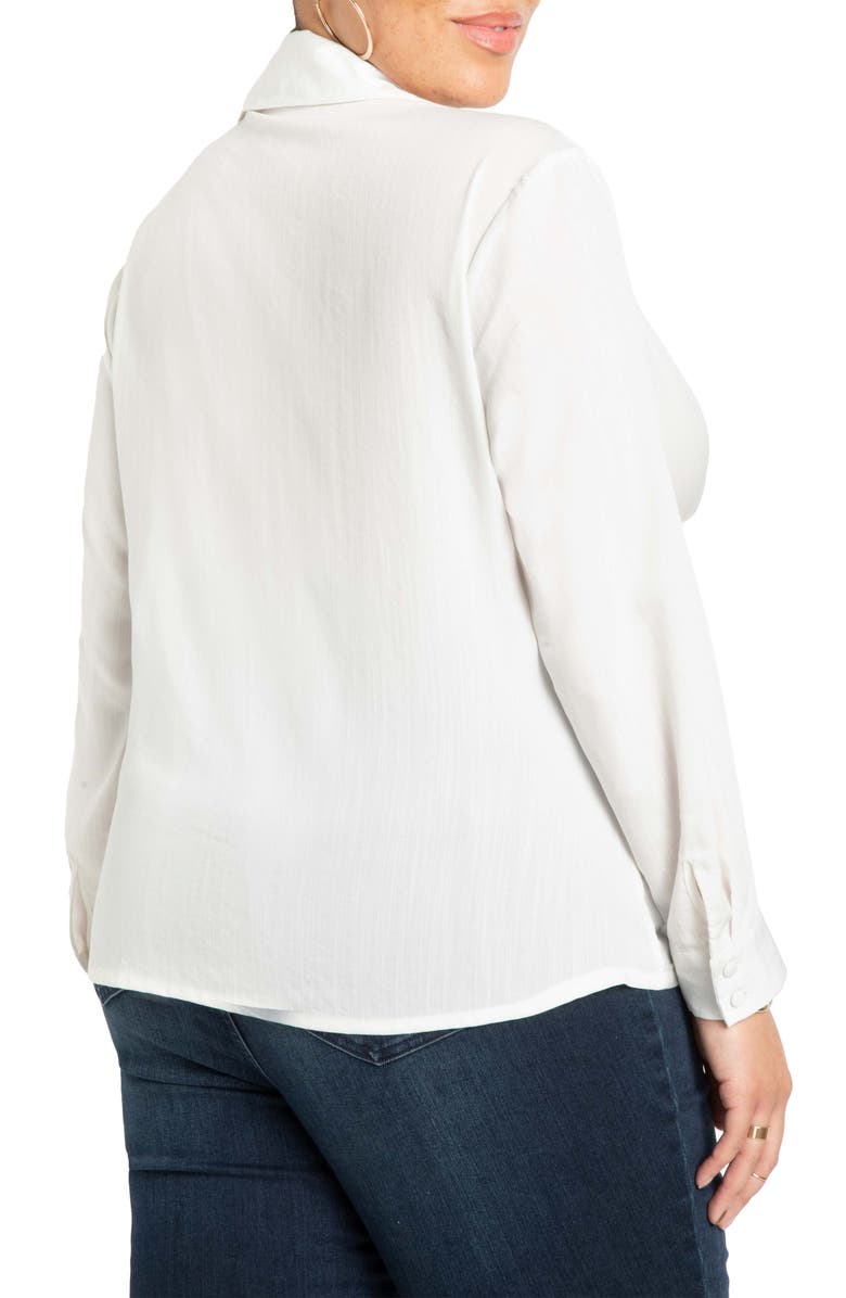 ELOQUII Tie Front Blouse, Alternate, color, 