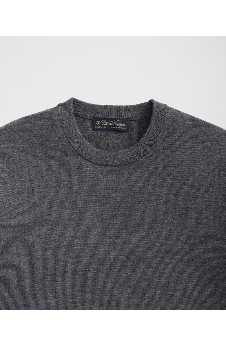 Brooks Brothers Merino Wool Crewneck Sweater, Alternate, color, Dark Grey