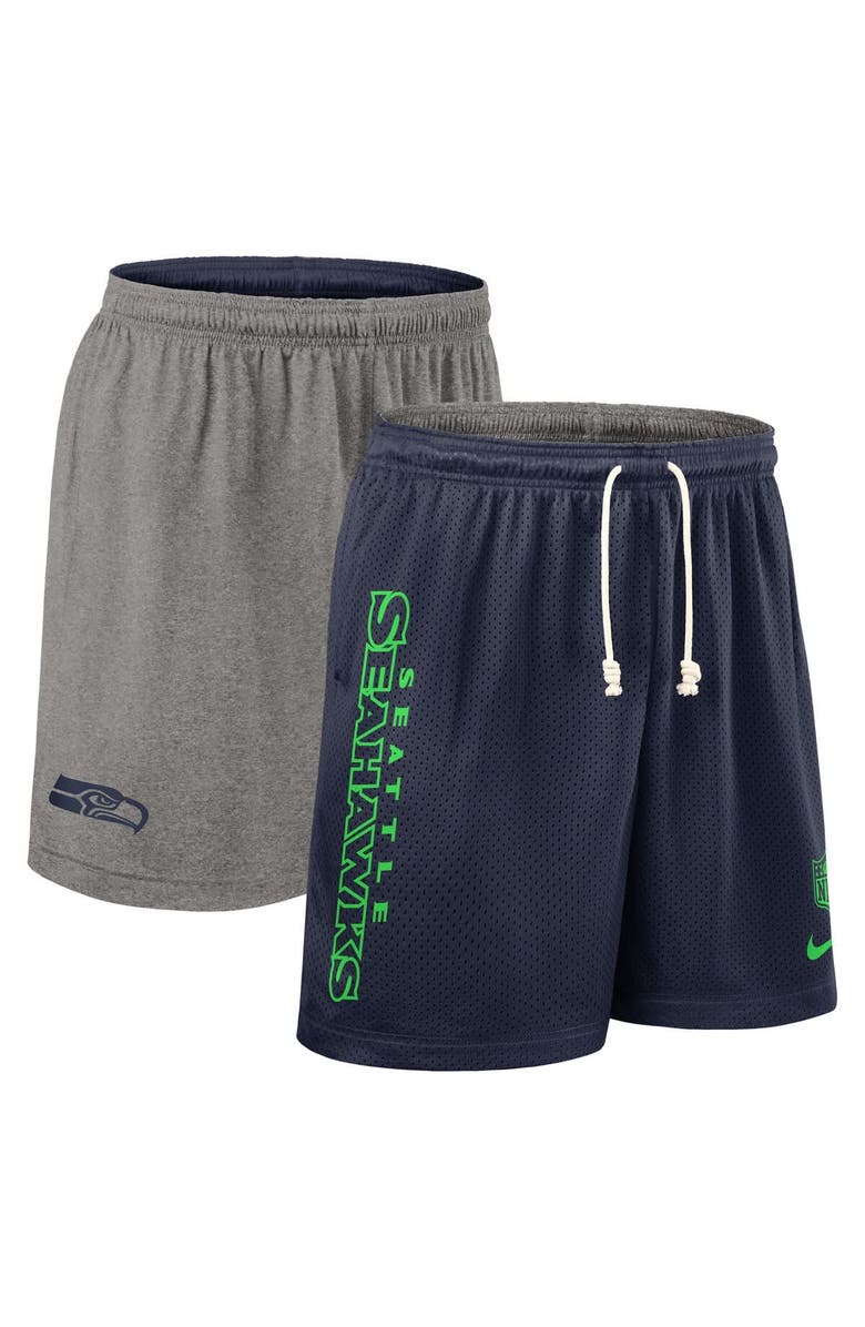 Nike Men's Nike College Navy Seattle Seahawks Sideline Reversible Performance Shorts, Alternate, color, College Navy