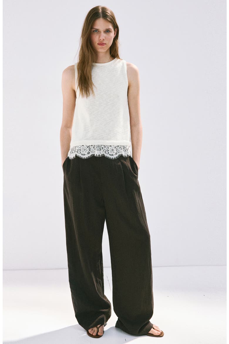 Lace Detail Knit Top, Alternate, color, ECRU