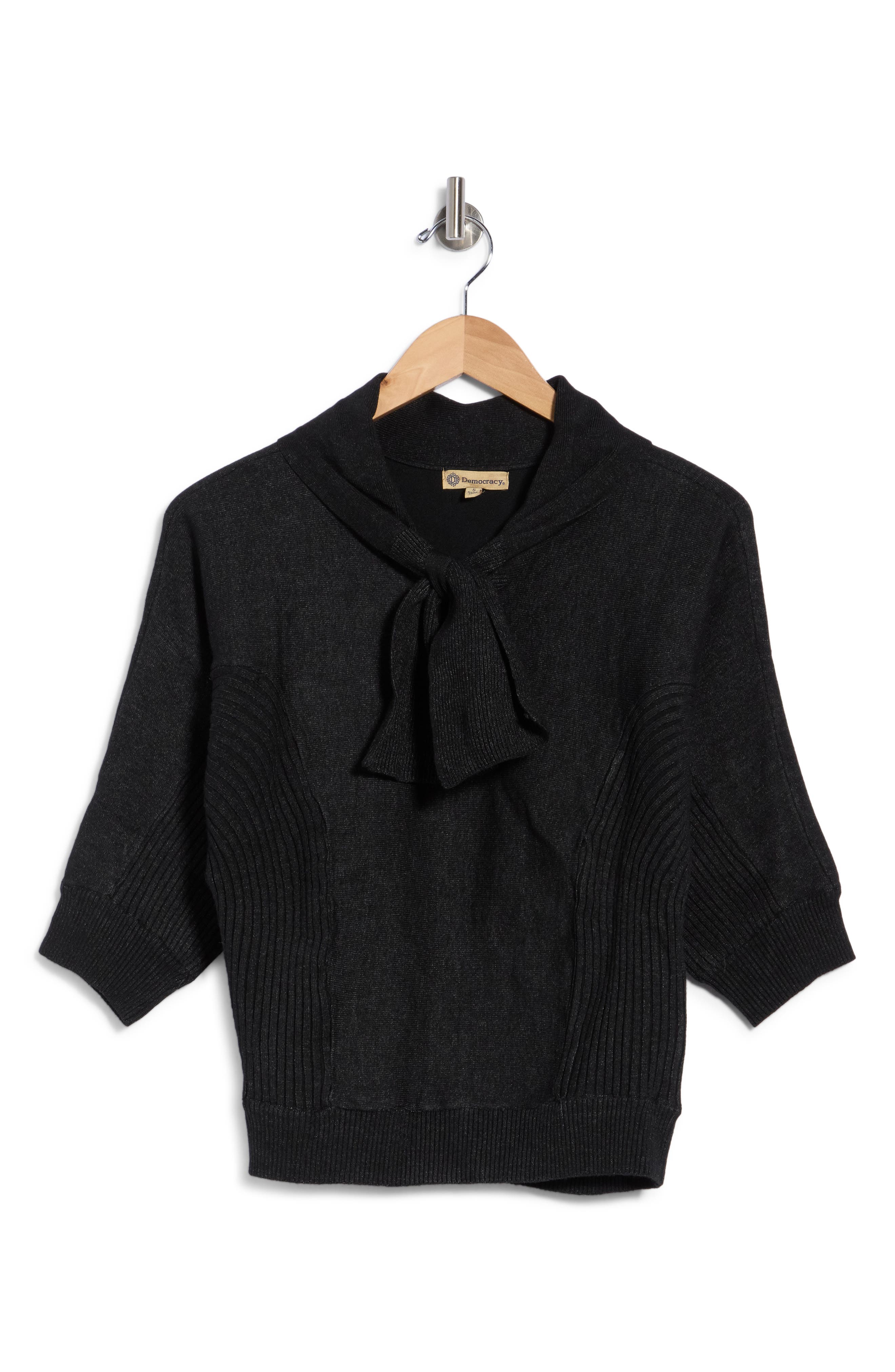 Dolman Tie Neck Sweater
