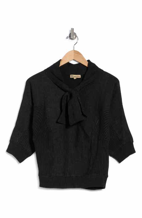 Dolman Tie Neck Sweater