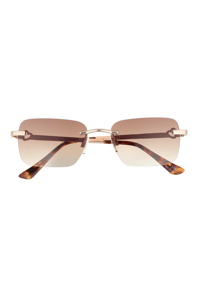 54mm Rectangular Sunglasses, Main, color, SHINY GOLD