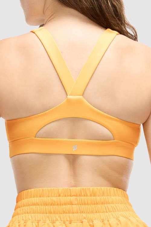 Peloton Cadent Mid Neck V Strap Bra In Amber