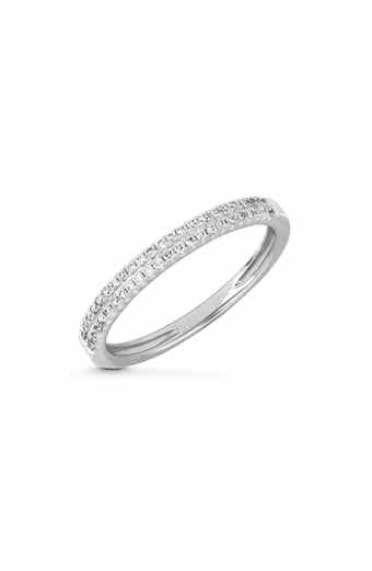 18K White Gold Pavé Diamond Stackable Band Ring