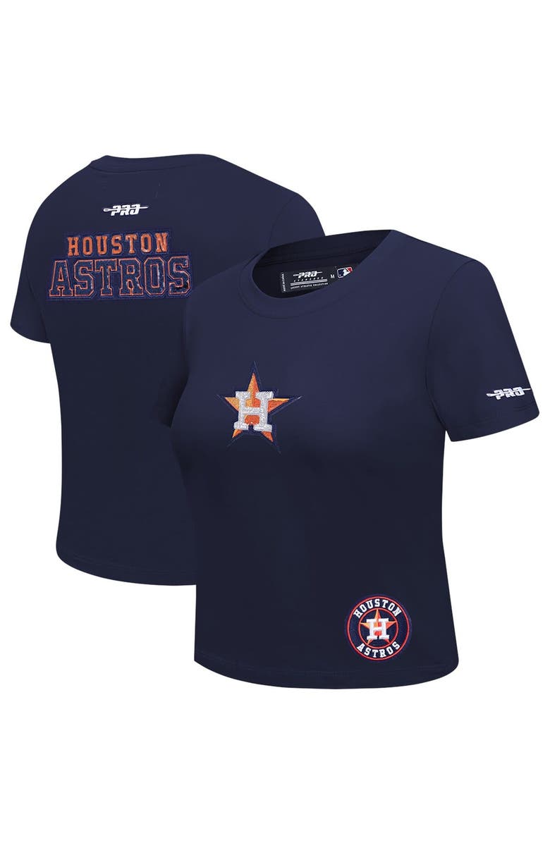 PRO STANDARD Women's Pro Standard  Navy Houston Astros Game Day Classics Baby Doll Cropped T-Shirt, Alternate, color, Navy